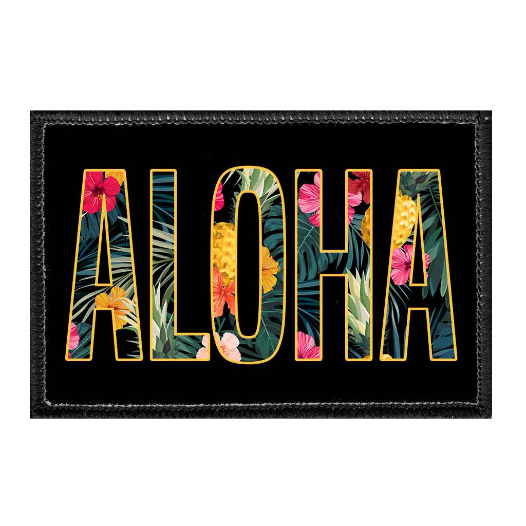 Aloha - Floral - Removable Patch - Pull Patch - Removable Patches For Authentic Flexfit and Snapback Hats