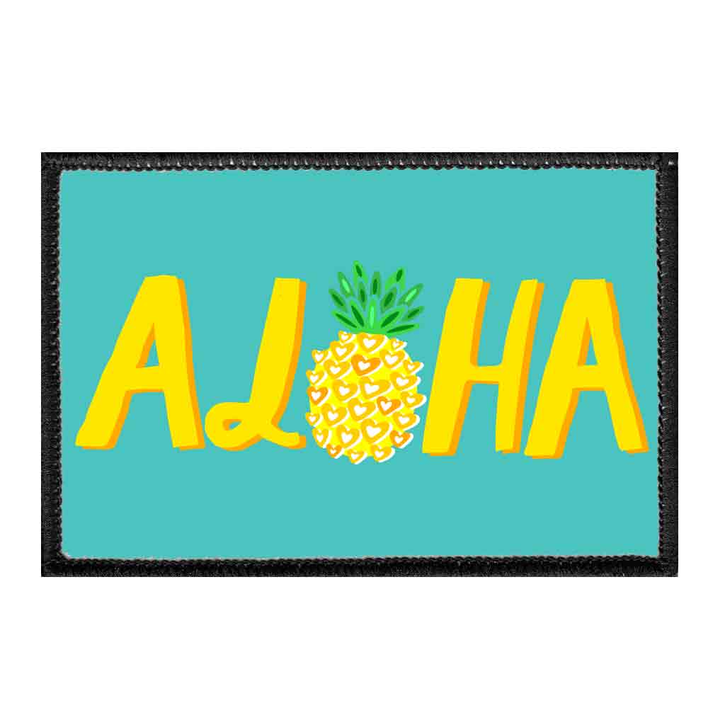 Aloha Pineapple - Removable Patch - Pull Patch - Removable Patches For Authentic Flexfit and Snapback Hats