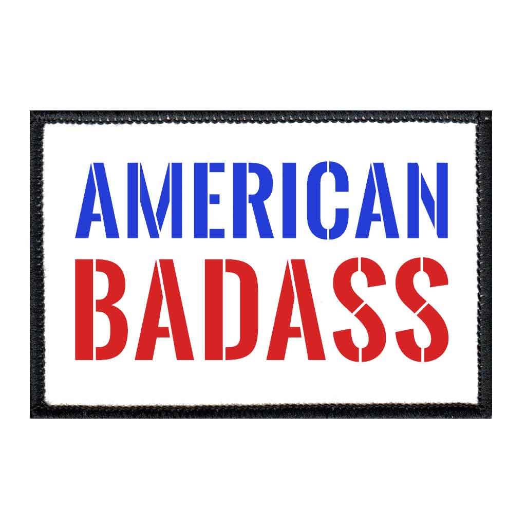 American Badass - Patch - Pull Patch - Removable Patches For Authentic Flexfit and Snapback Hats