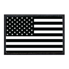 Black & White American Flag Patch - Hook & Loop Morale Patches