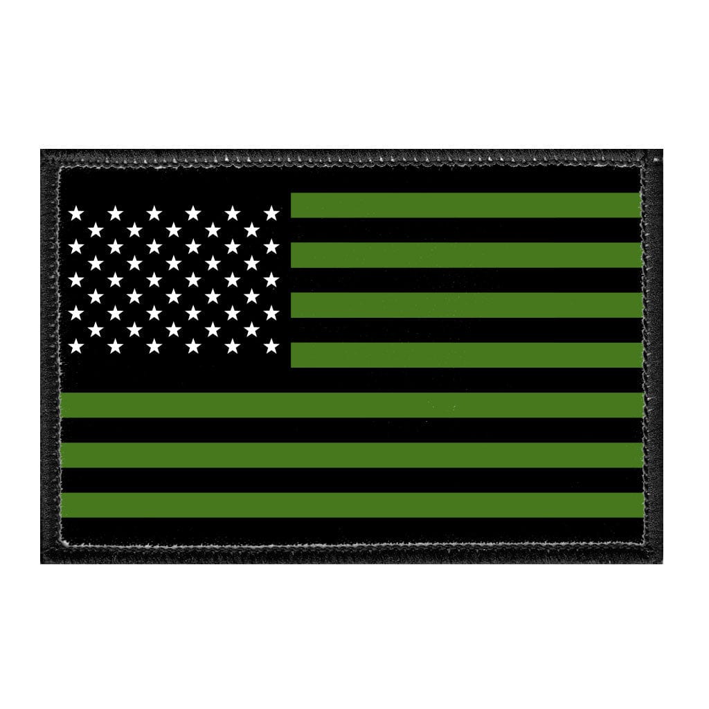American Flag - Green Stripes - Removable Patch - Pull Patch - Removable Patches That Stick To Your Gear