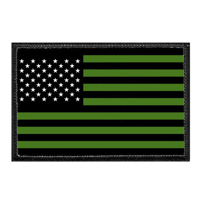 American Flag - Green Stripes - Removable Patch - Pull Patch - Removable Patches That Stick To Your Gear