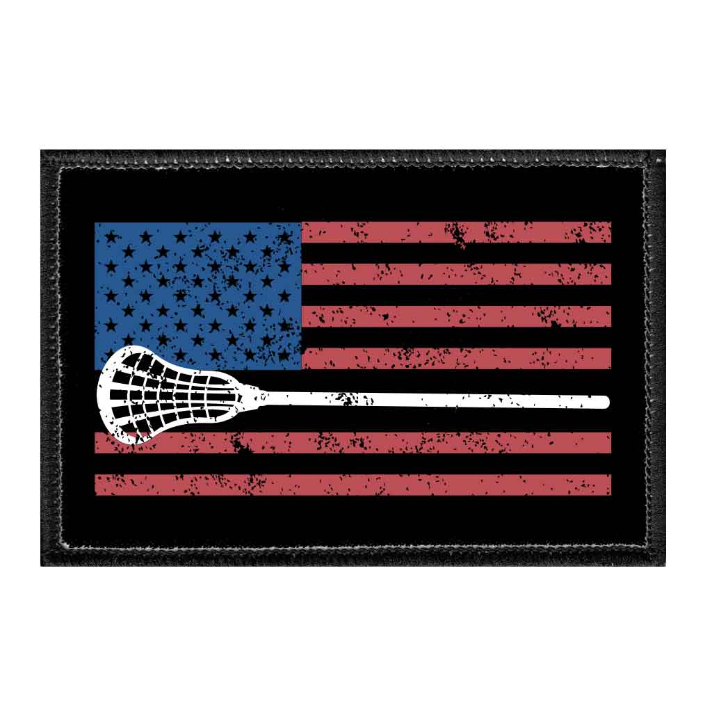 American Flag Lacrosse - Removable Patch - Pull Patch - Removable Patches That Stick To Your Gear