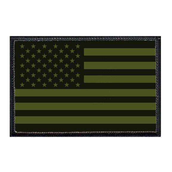 American Flag - Military Green - Patch - Pull Patch - Removable Patches For Authentic Flexfit and Snapback Hats