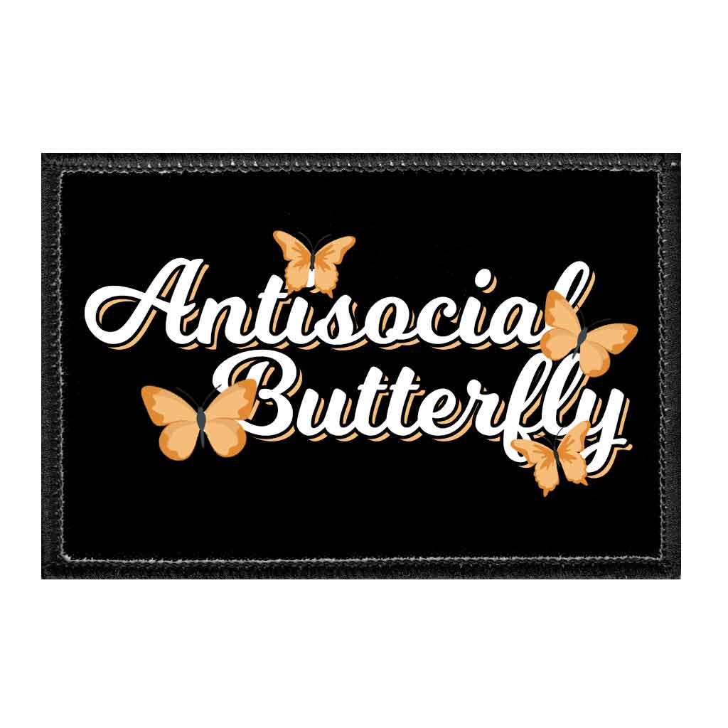 Antisocial Butterfly - Removable Patch - Pull Patch - Removable Patches For Authentic Flexfit and Snapback Hats