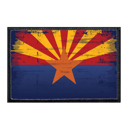 Arizona State Flag - Color - Distressed - Removable Patch - Pull Patch - Removable Patches For Authentic Flexfit and Snapback Hats