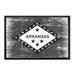 Arkansas State Flag - Black and White - Distressed - Removable Patch - Pull Patch - Removable Patches For Authentic Flexfit and Snapback Hats