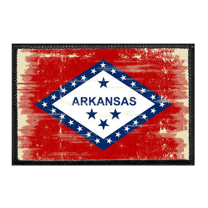 Arkansas State Flag - Color - Distressed - Removable Patch - Pull Patch - Removable Patches For Authentic Flexfit and Snapback Hats