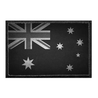 Australia Flag - Black and White - Distressed - Removable Patch - Pull Patch - Removable Patches For Authentic Flexfit and Snapback Hats