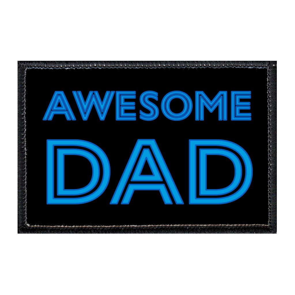 Awesome Dad - Removable Patch - Pull Patch - Removable Patches For Authentic Flexfit and Snapback Hats