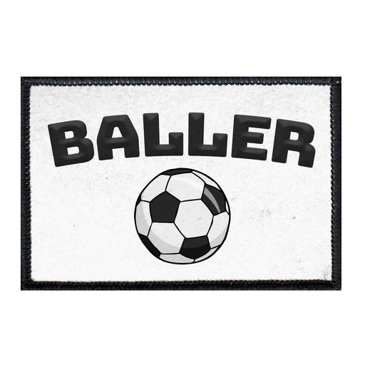Baller - Soccer - Patch - Pull Patch - Removable Patches For Authentic Flexfit and Snapback Hats