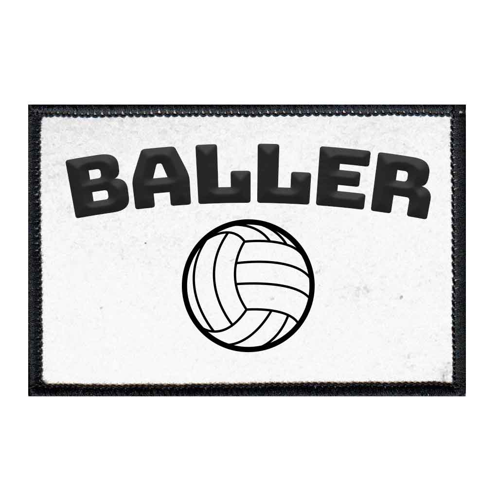 Baller - Volleyball - Patch - Pull Patch - Removable Patches For Authentic Flexfit and Snapback Hats