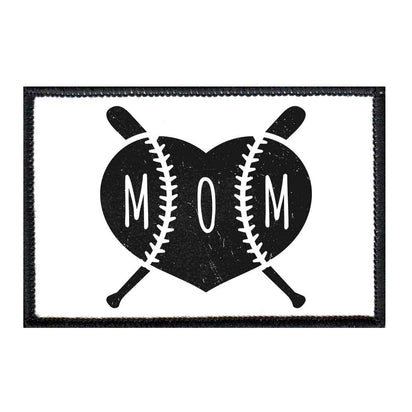 Baseball Mom - Black and White - Removable Patch - Pull Patch - Removable Patches For Authentic Flexfit and Snapback Hats