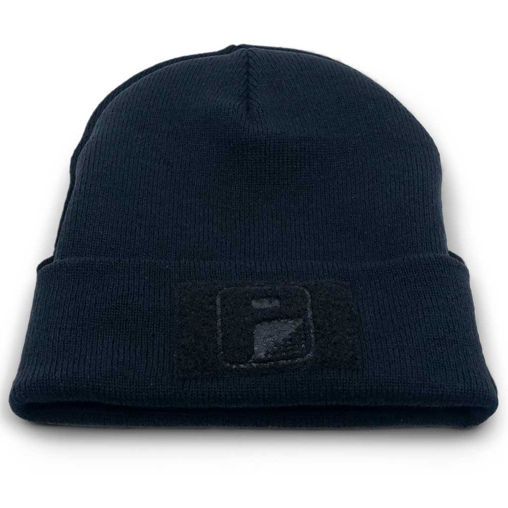 Beanie Pull Patch Cap By Flexfit - Black - Pull Patch - Removable Patches For Authentic Flexfit and Snapback Hats