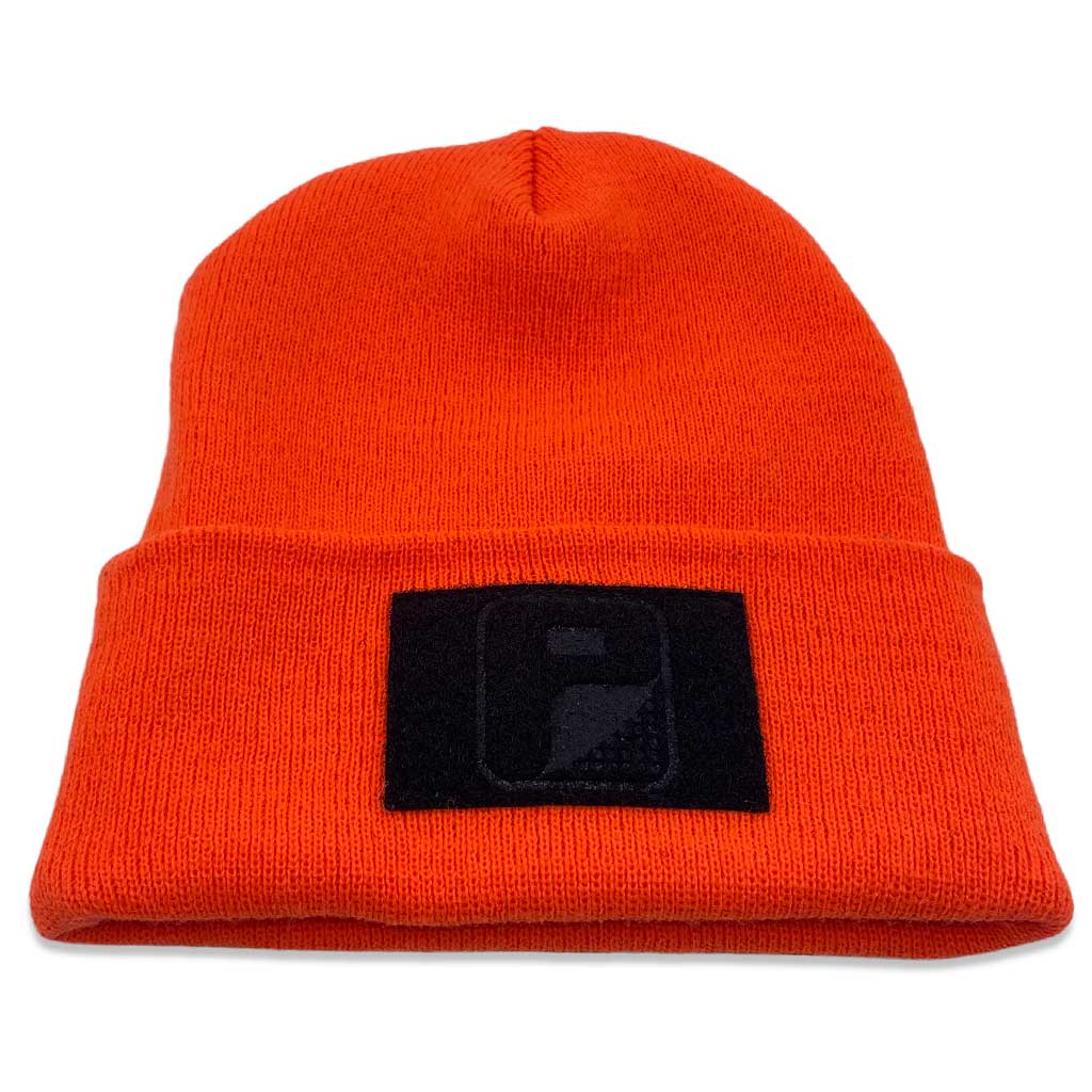 Beanie Pull Patch Cap By Flexfit - Orange - Pull Patch - Removable Patches That Stick To Your Gear