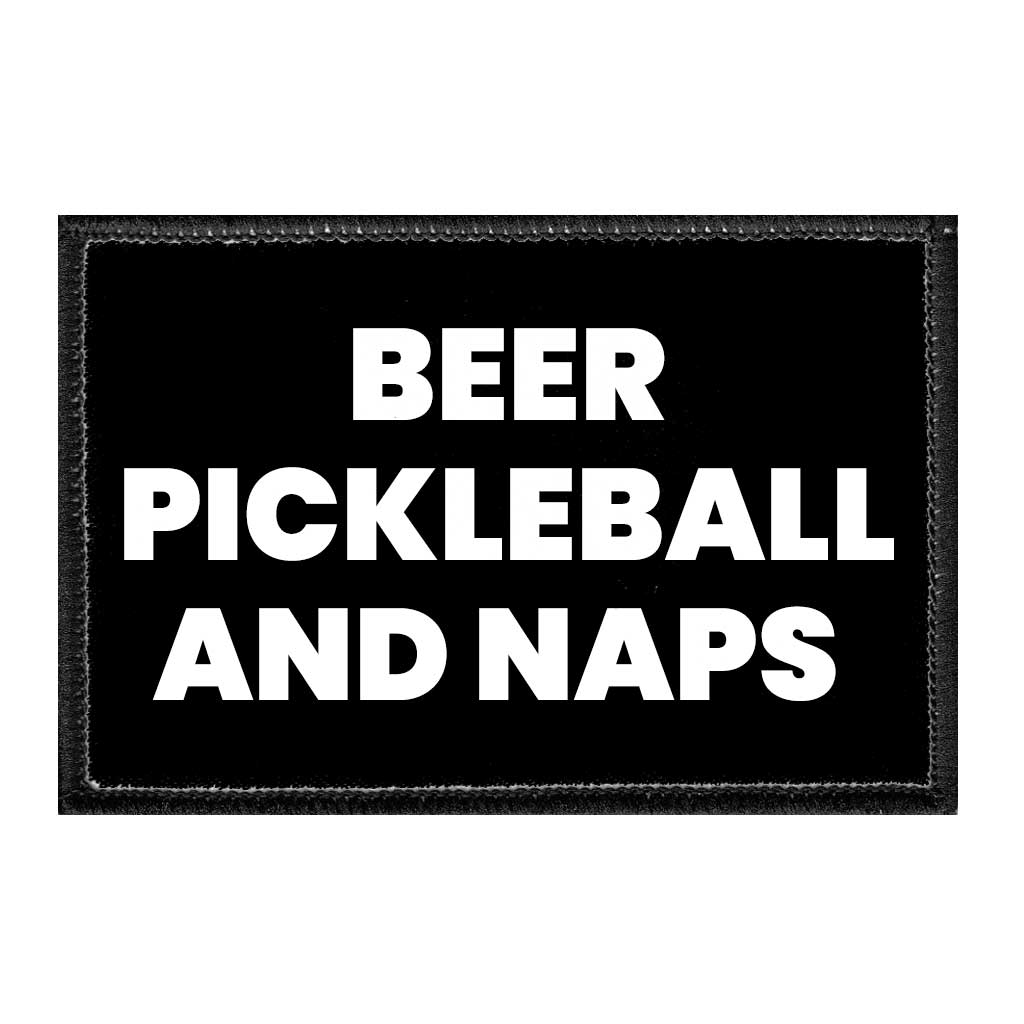 Beer, Pickleball And Naps - Removable Patch - Pull Patch - Removable Patches For Authentic Flexfit and Snapback Hats