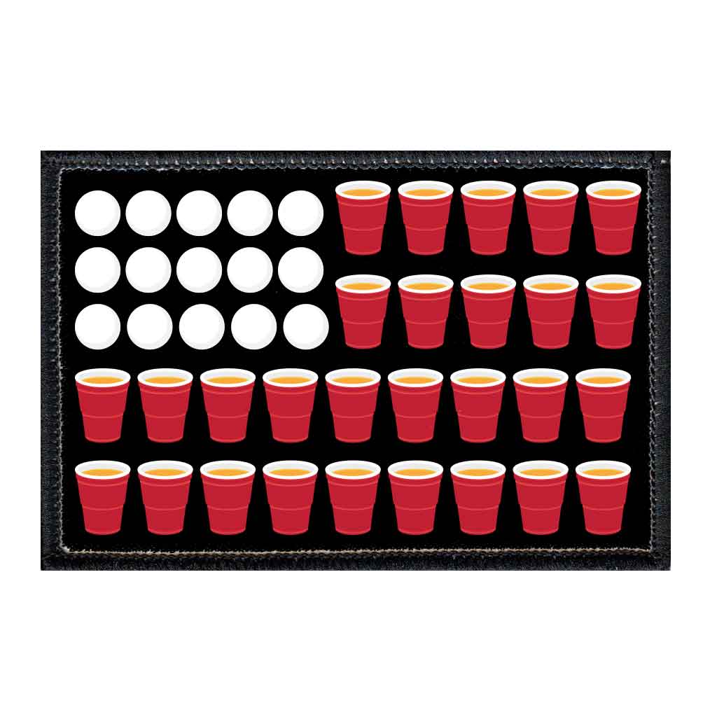 Beer Pong Flag - Beer - Removable Patch - Pull Patch - Removable Patches For Authentic Flexfit and Snapback Hats