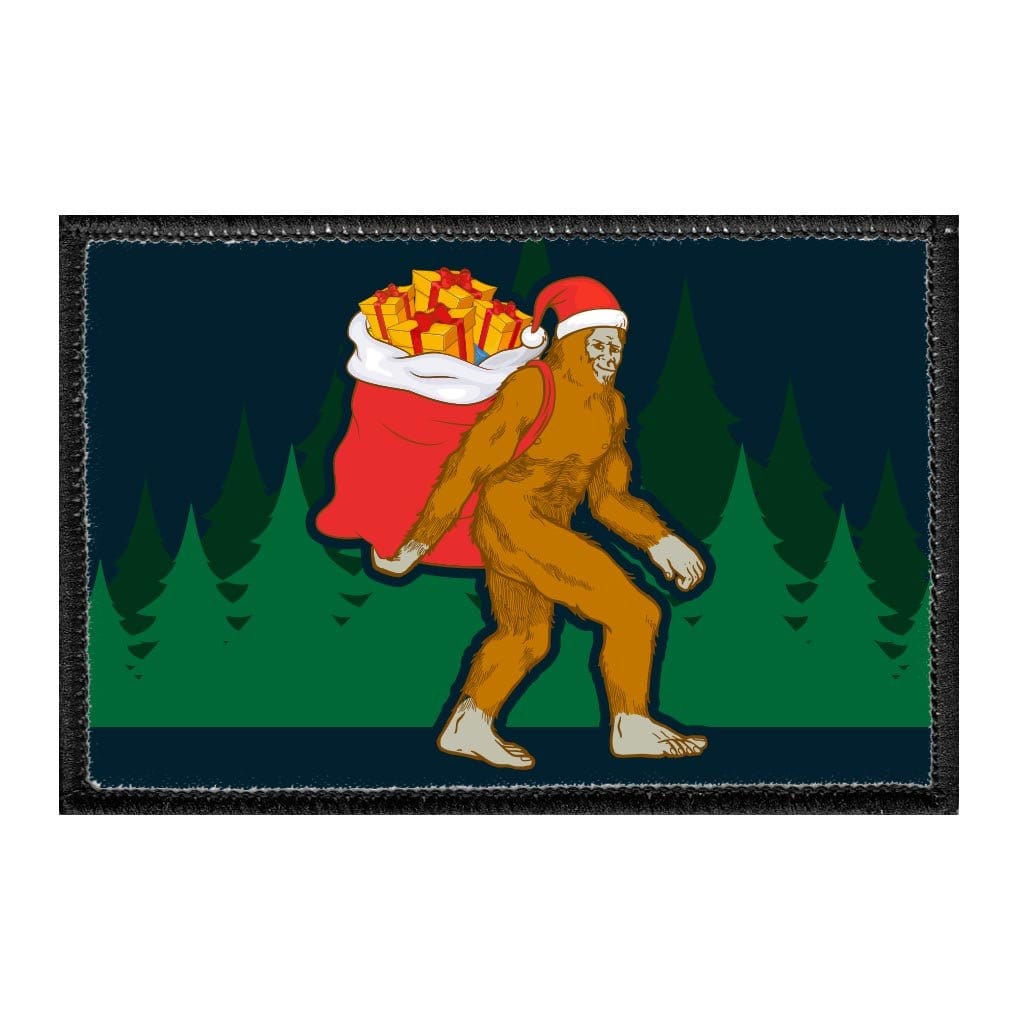 Bigfoot Santa - Removable Patch - Pull Patch - Removable Patches That Stick To Your Gear