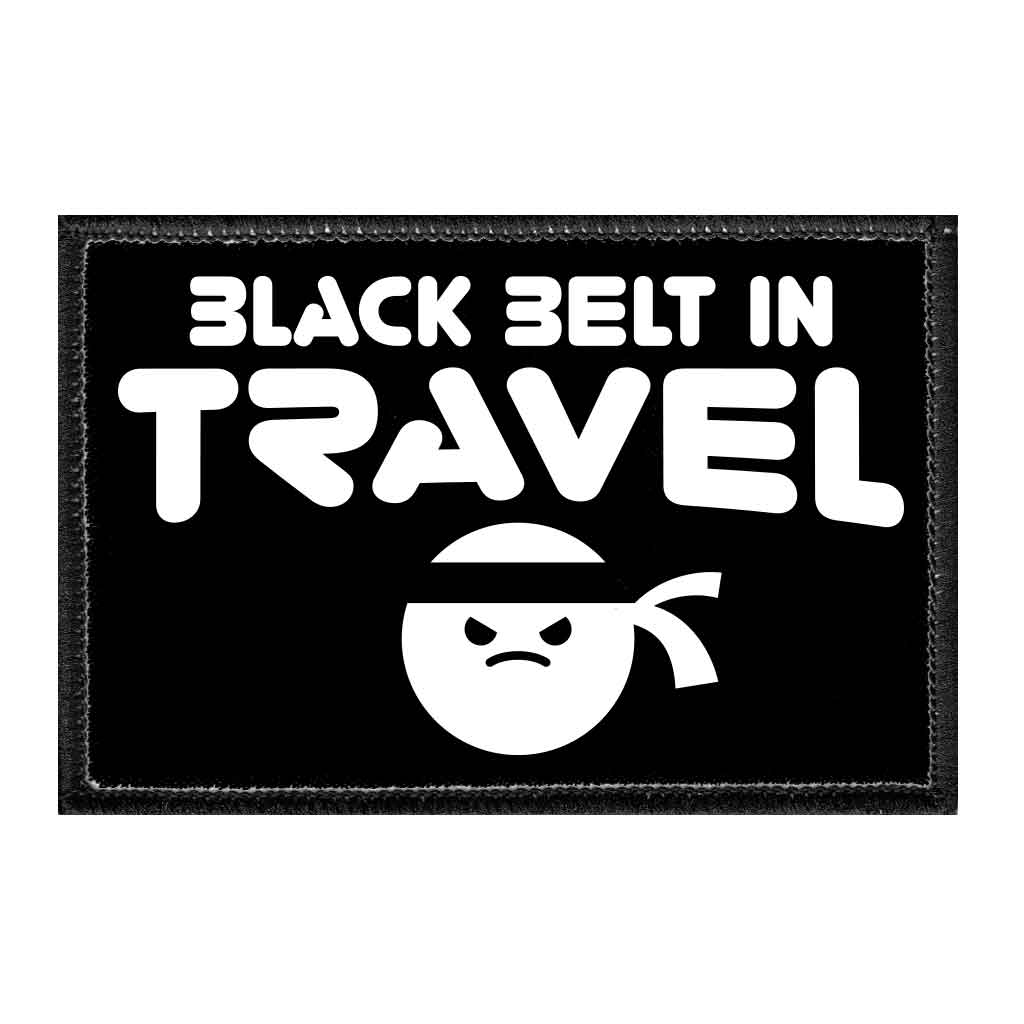 Black Belt In Travel - Removable Patch - Pull Patch - Removable Patches For Authentic Flexfit and Snapback Hats