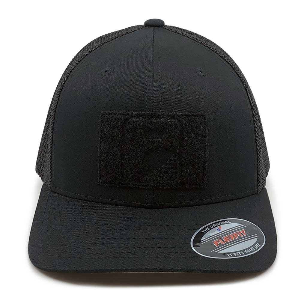 Black - Trucker Mesh Flexfit Hat by Pull Patch