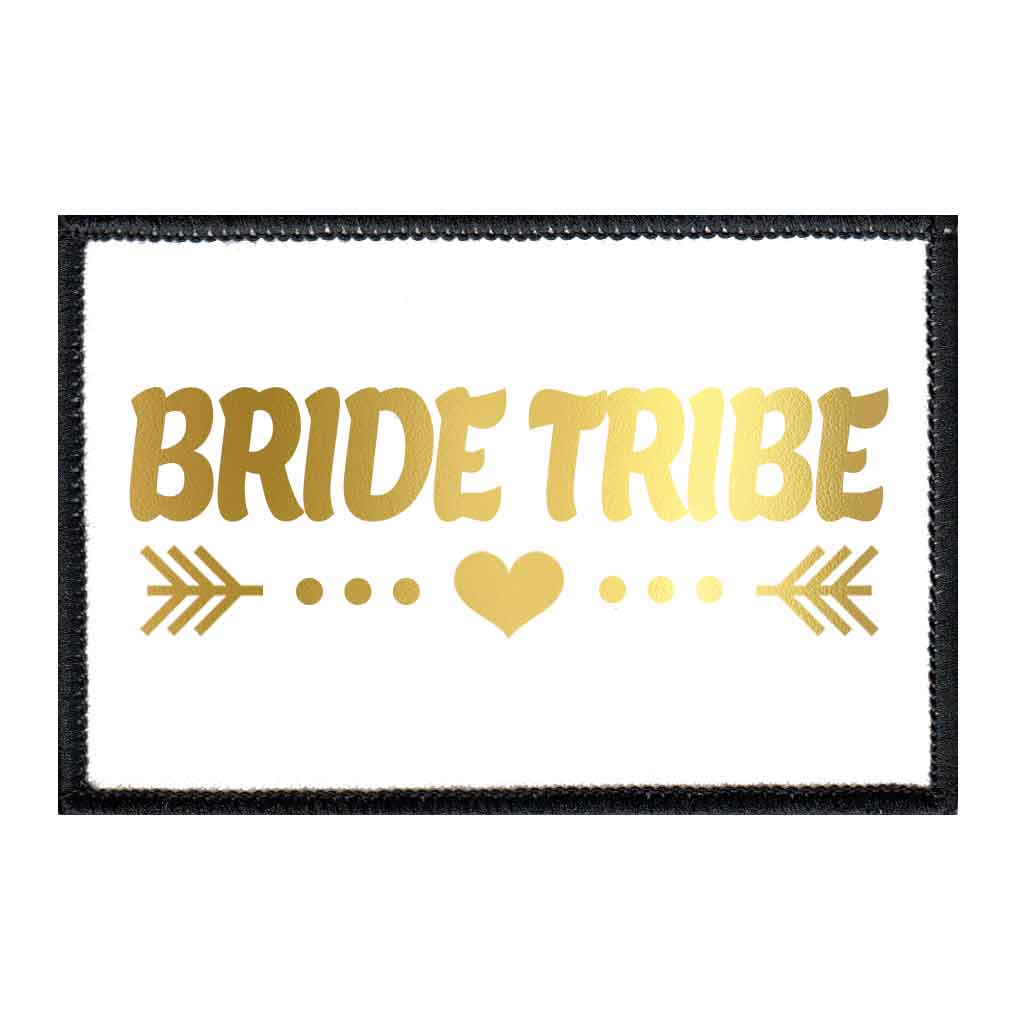 Bride Tribe - Arrows - Gold And White - Patch - Pull Patch - Removable Patches For Authentic Flexfit and Snapback Hats