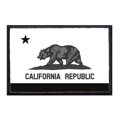 California State Flag - Black and White - Patch - Pull Patch - Removable Patches For Authentic Flexfit and Snapback Hats