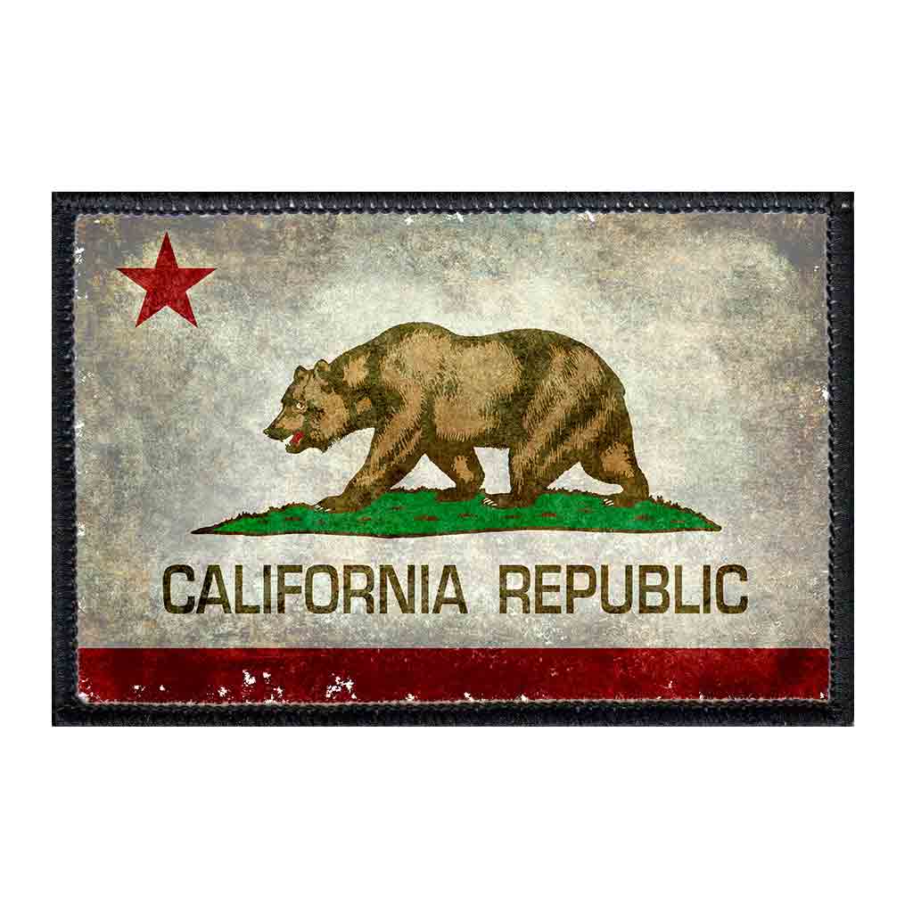 California State Flag - Color - Distressed - Patch - Pull Patch - Removable Patches For Authentic Flexfit and Snapback Hats