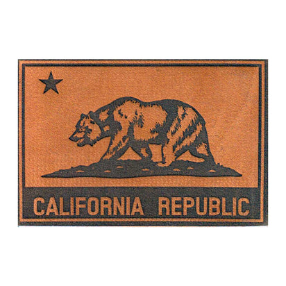 California State Flag - Leather - Removable Patch - Pull Patch - Removable Patches For Authentic Flexfit and Snapback Hats