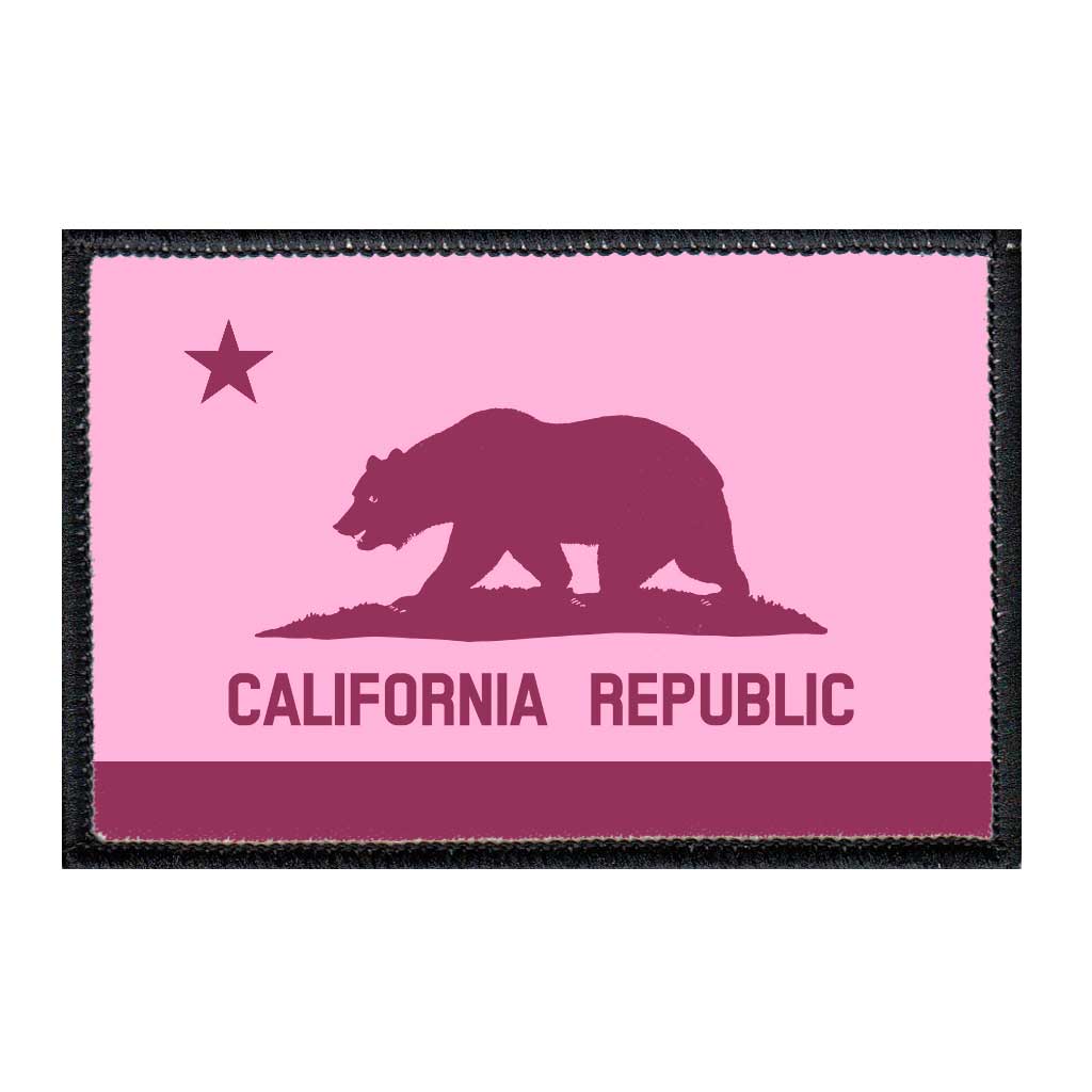 California State Flag - Pink - Patch - Pull Patch - Removable Patches For Authentic Flexfit and Snapback Hats