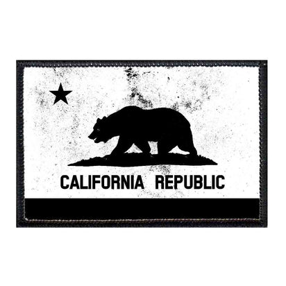 California State Flag - White Background - Distressed - Patch - Pull Patch - Removable Patches For Authentic Flexfit and Snapback Hats