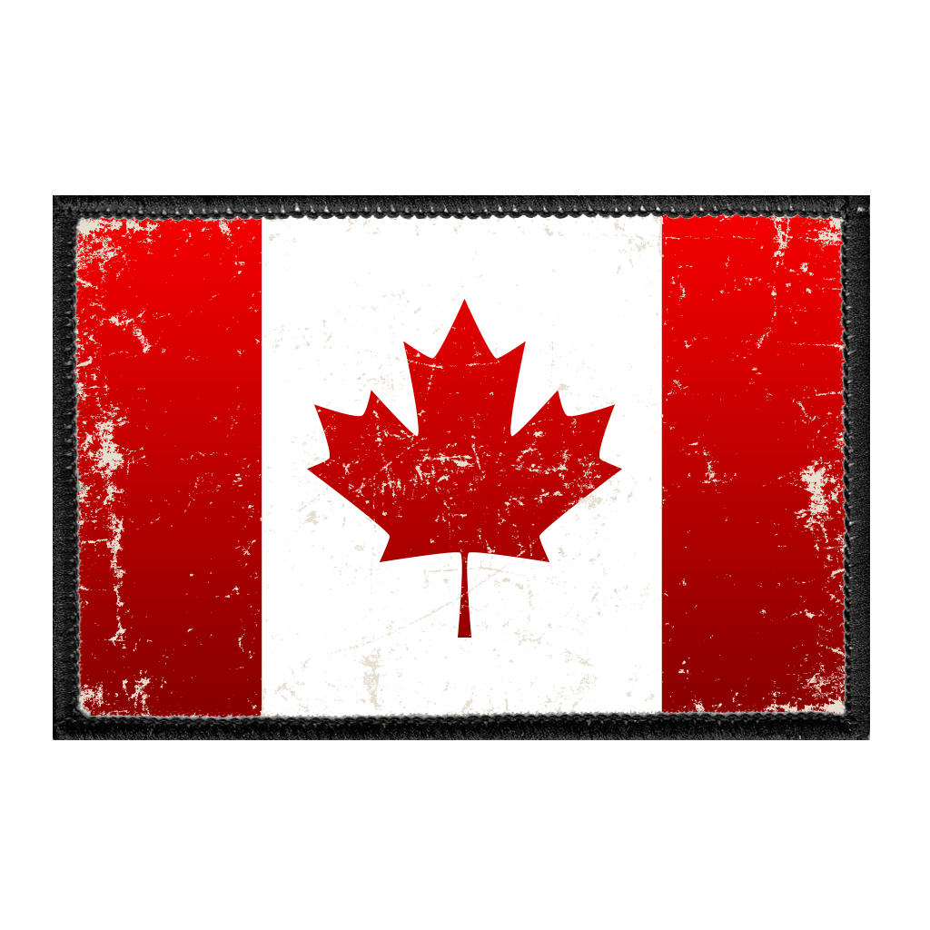 Canada Flag - Color - Distressed - Removable Patch - Pull Patch - Removable Patches For Authentic Flexfit and Snapback Hats