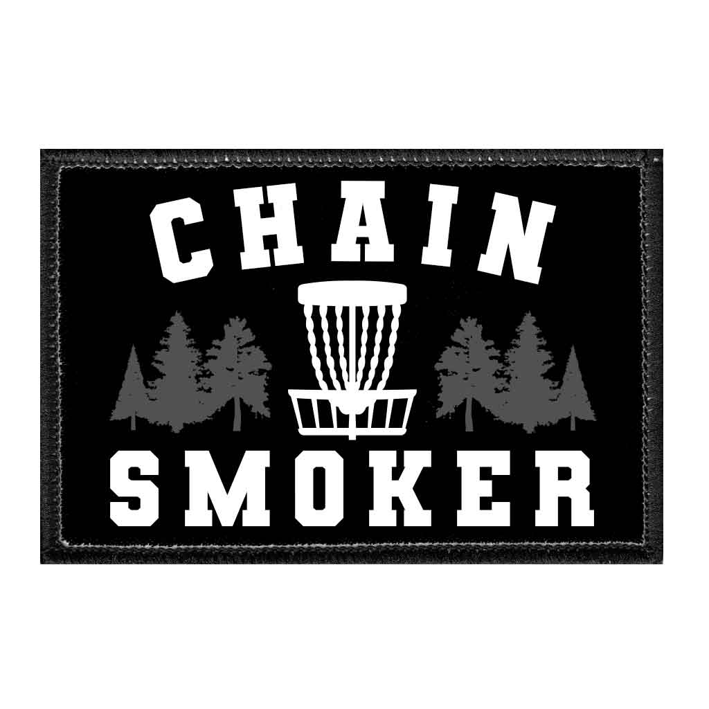 Chain Smoker - Disc Golf - Removable Patch - Pull Patch - Removable Patches For Authentic Flexfit and Snapback Hats
