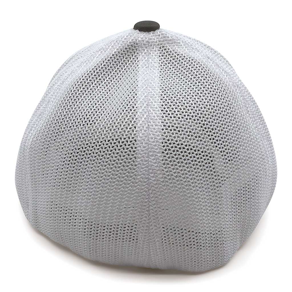 Charcoal and White - Flexfit by Mesh Hat Pull 2-Tone Trucker Patch