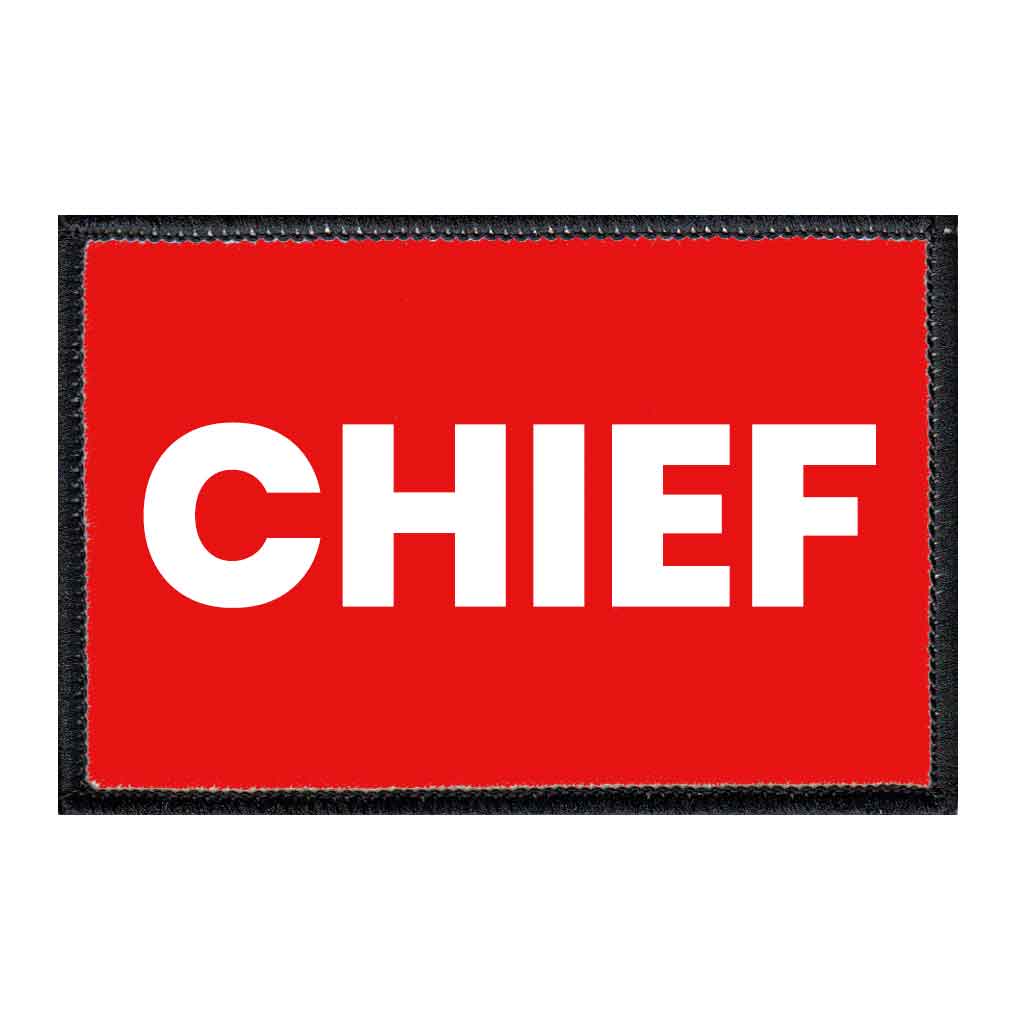 Chief - Red and White - Removable Patch - Pull Patch - Removable Patches For Authentic Flexfit and Snapback Hats