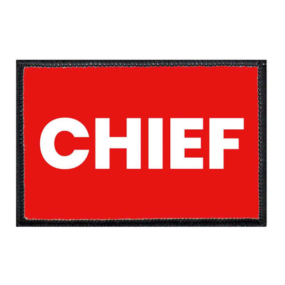 Chief - Red and White - Removable Patch - Pull Patch - Removable Patches For Authentic Flexfit and Snapback Hats