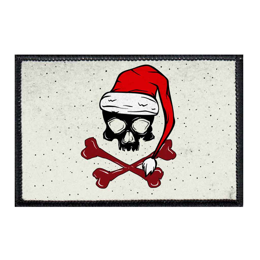 Christmas Skull - Patch - Pull Patch - Removable Patches For Authentic Flexfit and Snapback Hats