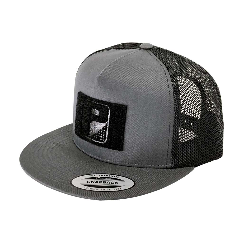 Classic Trucker 2-Tone Pull Patch Hat by Snapback - Charcoal and Black