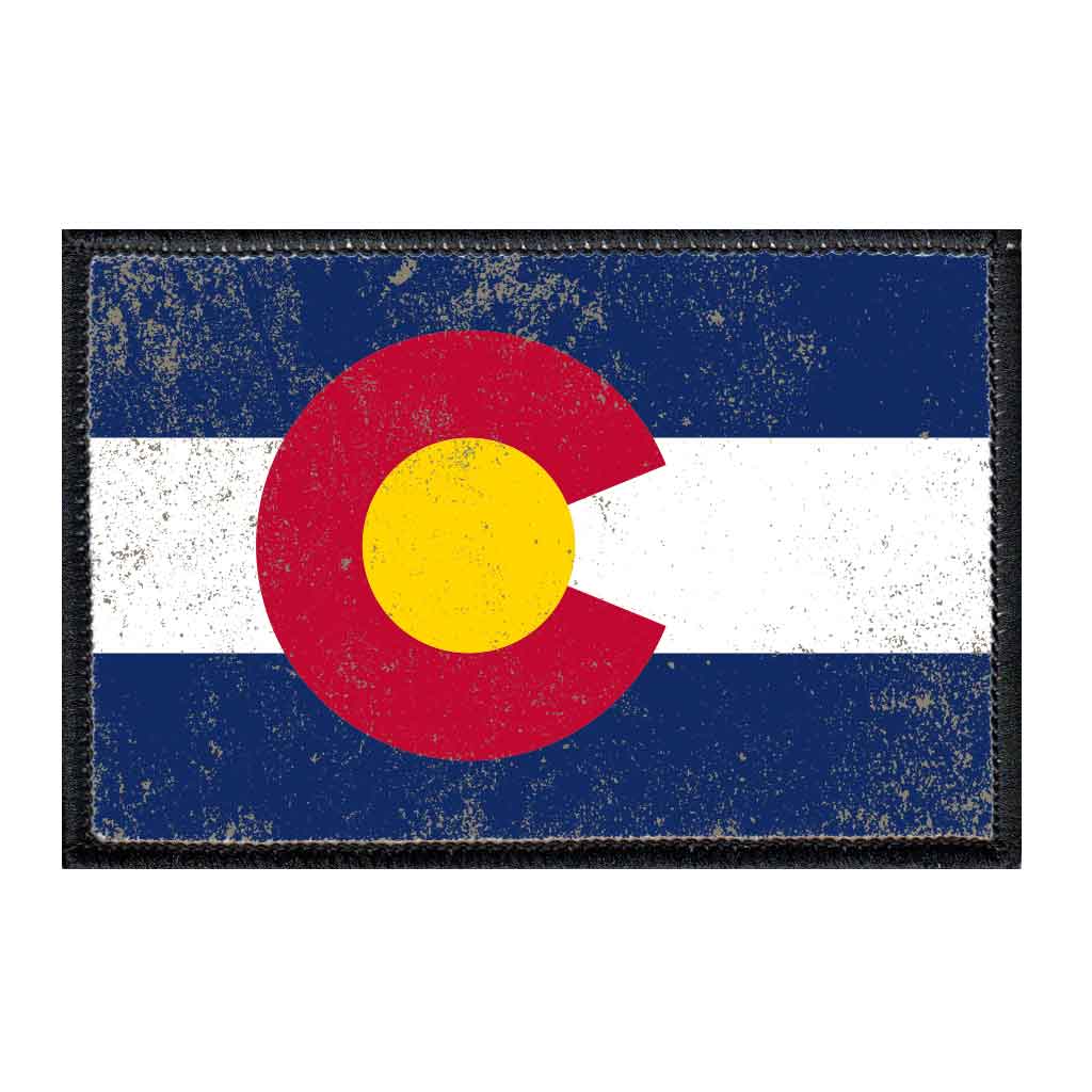 Colorado State Flag - Color - Distressed - Patch - Pull Patch - Removable Patches For Authentic Flexfit and Snapback Hats