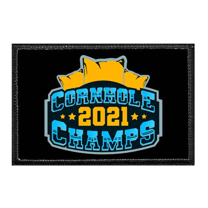 Cornhole 2021 - Champs - Removable Patch - Pull Patch - Removable Patches For Authentic Flexfit and Snapback Hats