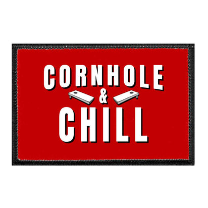 Cornhole & Chill - Removable Patch - Pull Patch - Removable Patches For Authentic Flexfit and Snapback Hats
