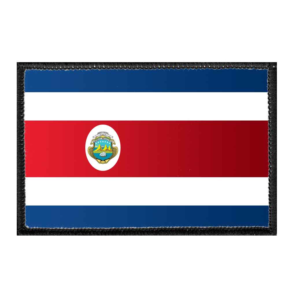 Costa Rica Flag - Color - Removable Patch - Pull Patch - Removable Patches For Authentic Flexfit and Snapback Hats
