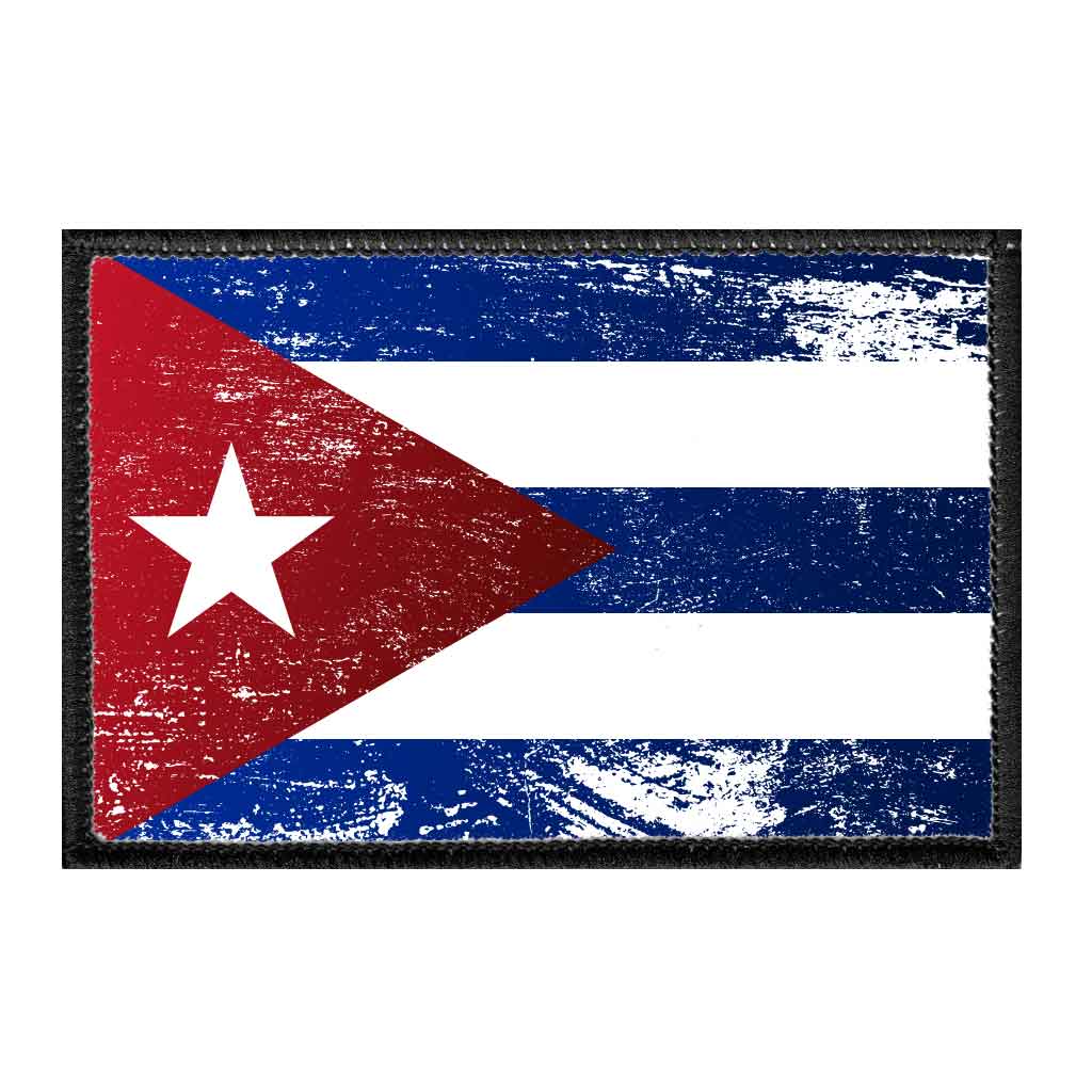 Cuba Flag - Color - Distressed - Removable Patch - Pull Patch - Removable Patches For Authentic Flexfit and Snapback Hats