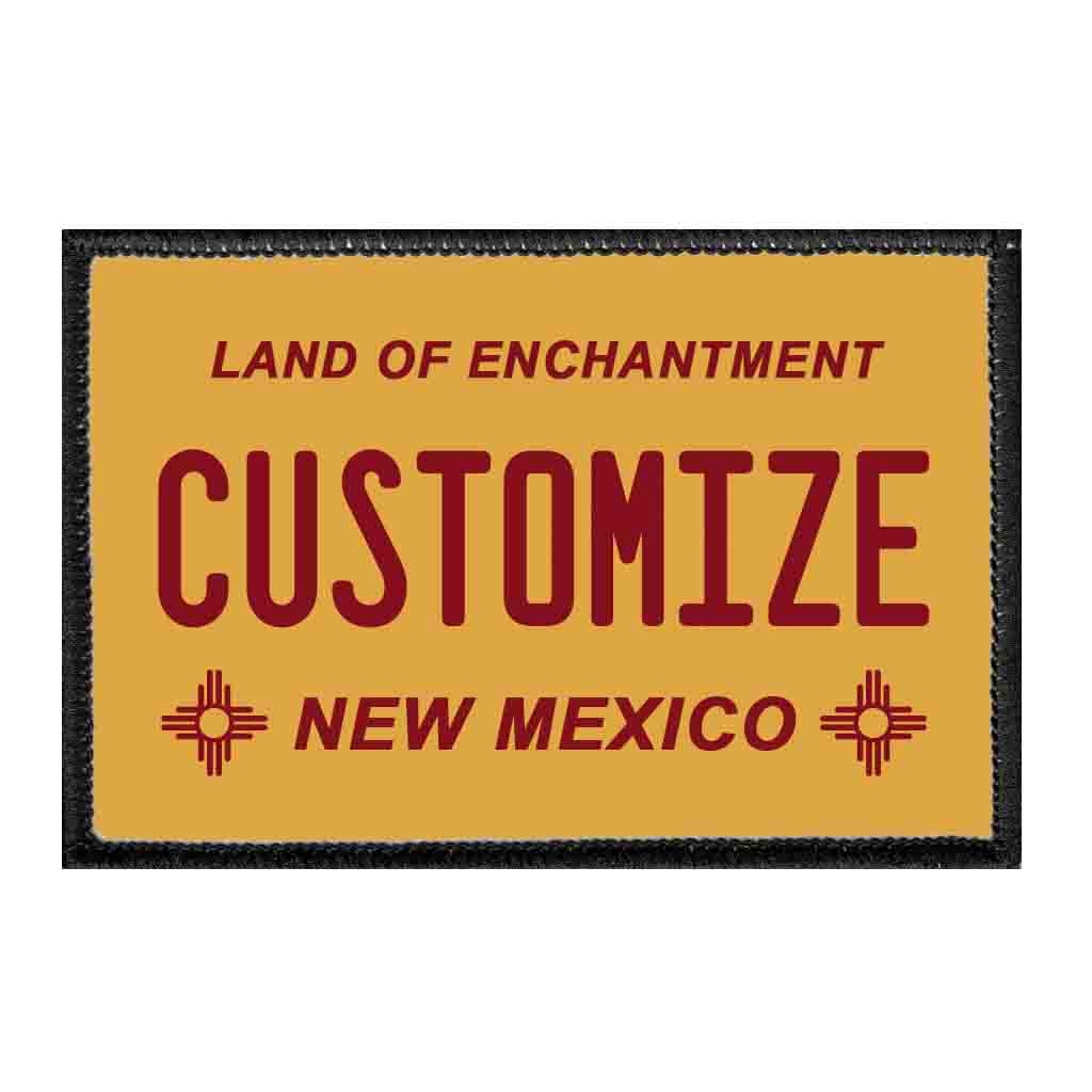 Customizable - New Mexico License Plate - Removable Patch - Pull Patch - Removable Patches That Stick To Your Gear