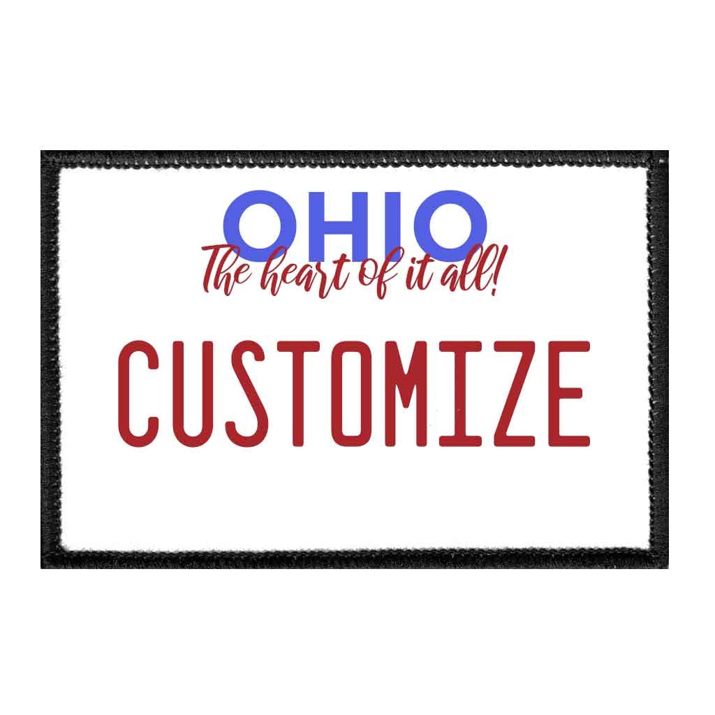 Customizable - Ohio License Plate - Removable Patch