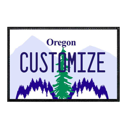 Customizable - Oregon License Plate - Removable Patch - Pull Patch - Removable Patches That Stick To Your Gear