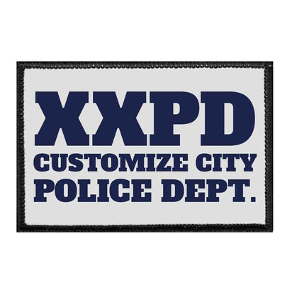Customizable - Police Department - Grey - Removable Patch - Pull Patch - Removable Patches For Authentic Flexfit and Snapback Hats