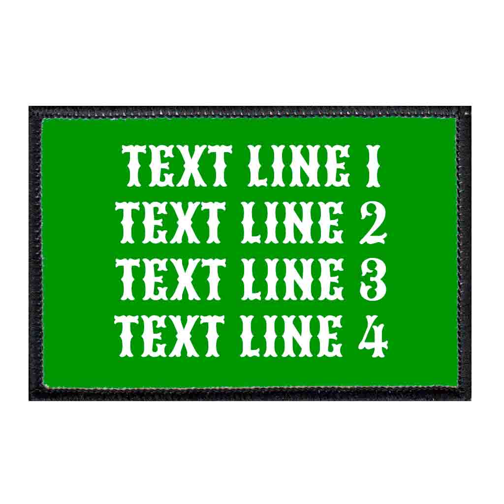 Customizable - Up To 4 Lines Of Text - Black - Removable Patch - Pull Patch - Removable Patches That Stick To Your Gear