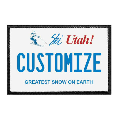 Customizable - Utah License Plate - Removable Patch - Pull Patch - Removable Patches That Stick To Your Gear