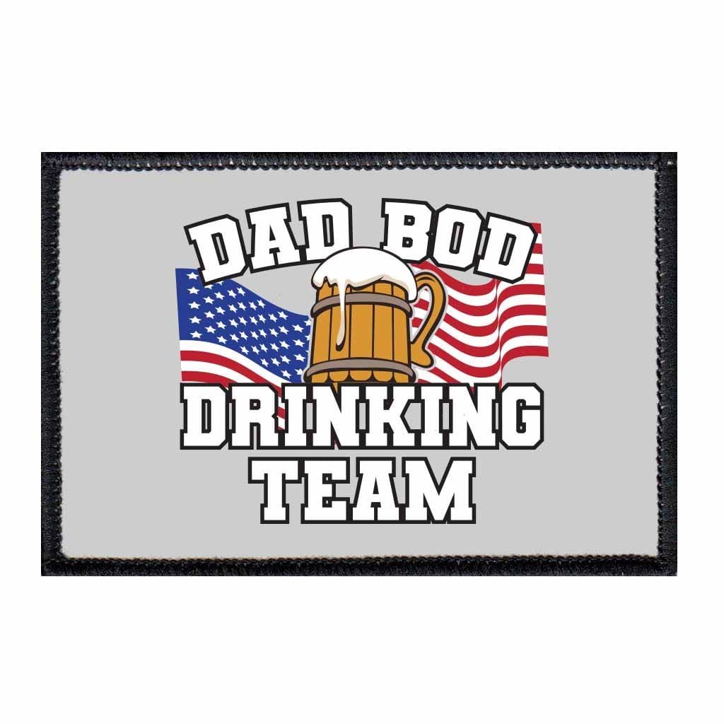 Dad Bod Drinking Team - American Flag - Removable Patch - Pull Patch - Removable Patches For Authentic Flexfit and Snapback Hats