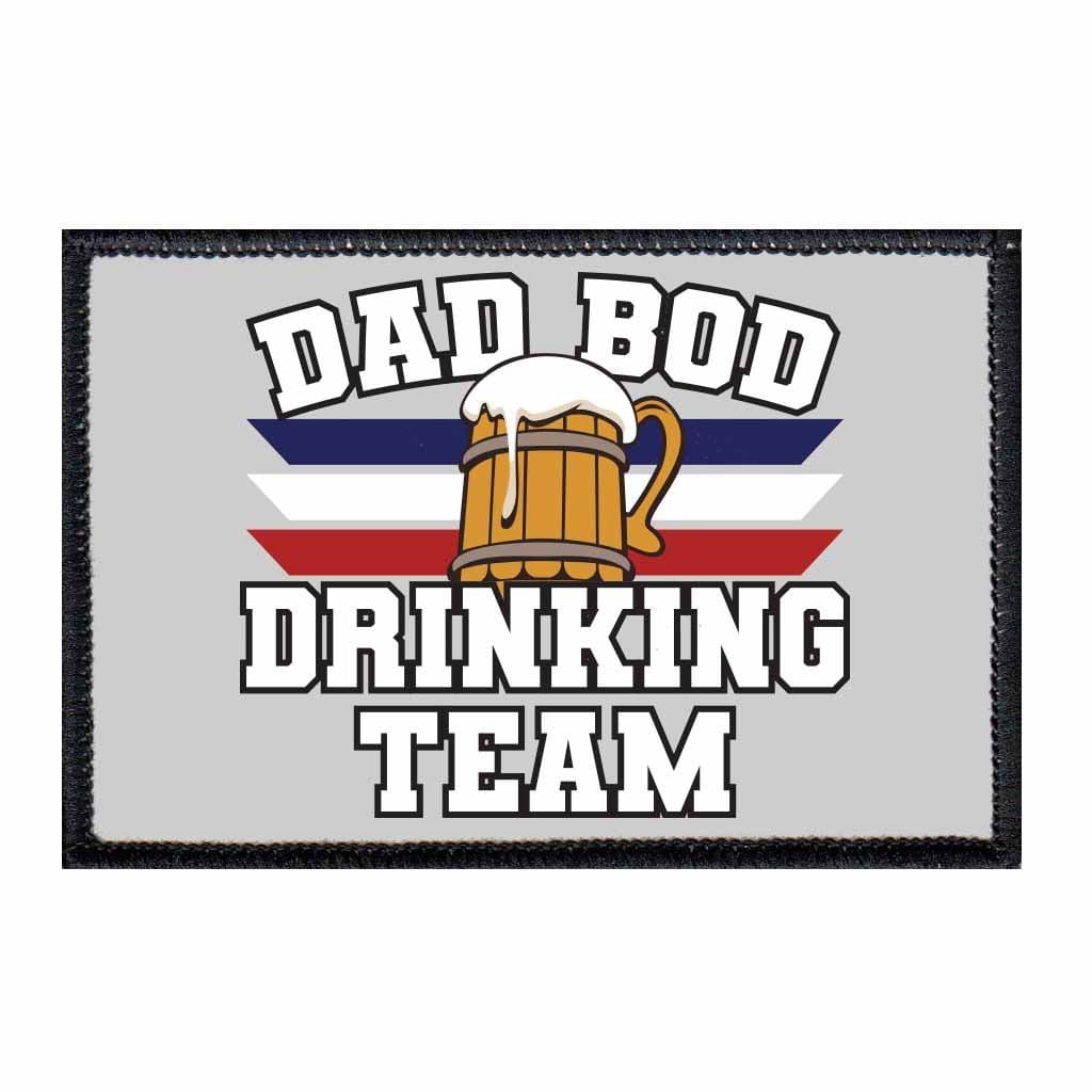 Dad Bod Drinking Team - Stripes - Removable Patch - Pull Patch - Removable Patches For Authentic Flexfit and Snapback Hats